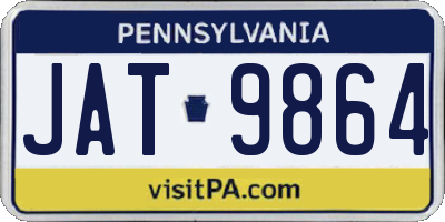 PA license plate JAT9864