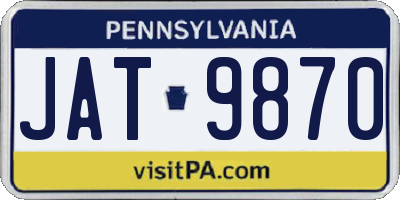 PA license plate JAT9870