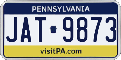 PA license plate JAT9873