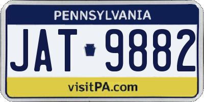 PA license plate JAT9882
