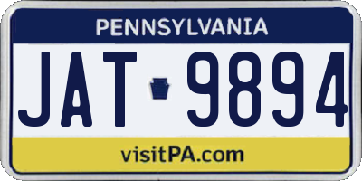 PA license plate JAT9894