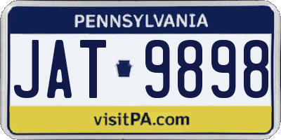 PA license plate JAT9898