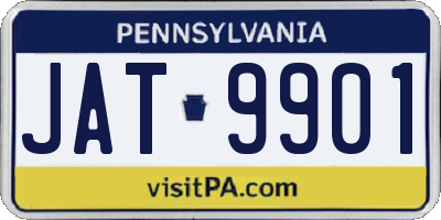 PA license plate JAT9901
