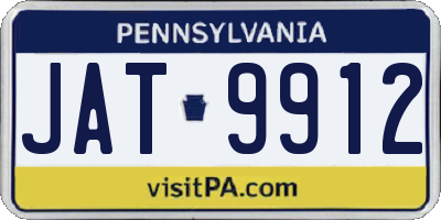 PA license plate JAT9912