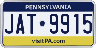 PA license plate JAT9915