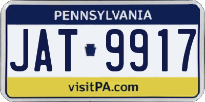 PA license plate JAT9917