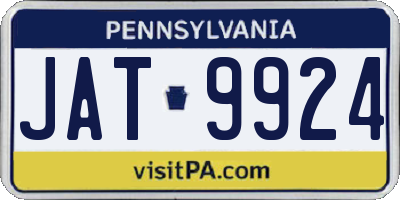 PA license plate JAT9924