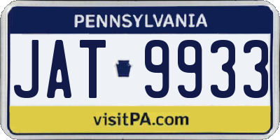 PA license plate JAT9933