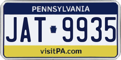 PA license plate JAT9935