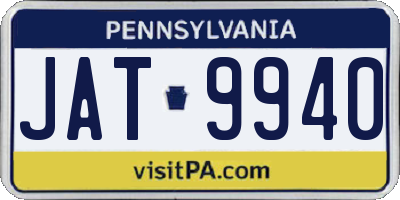 PA license plate JAT9940