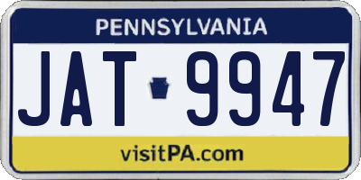 PA license plate JAT9947