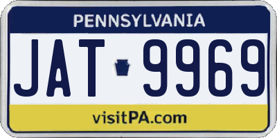 PA license plate JAT9969
