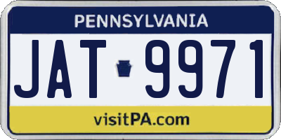 PA license plate JAT9971