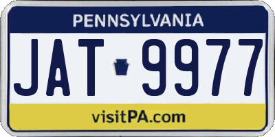 PA license plate JAT9977