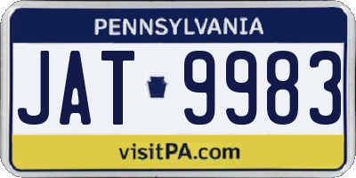 PA license plate JAT9983