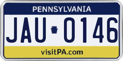 PA license plate JAU0146
