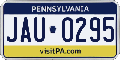 PA license plate JAU0295