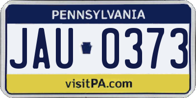 PA license plate JAU0373