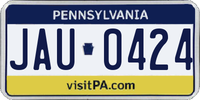PA license plate JAU0424