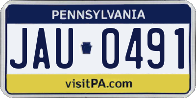 PA license plate JAU0491