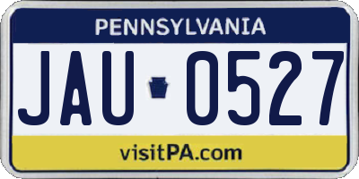 PA license plate JAU0527