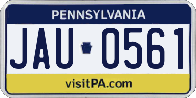 PA license plate JAU0561