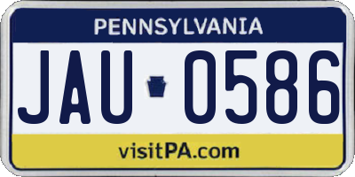 PA license plate JAU0586
