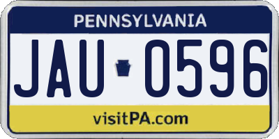 PA license plate JAU0596