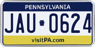 PA license plate JAU0624