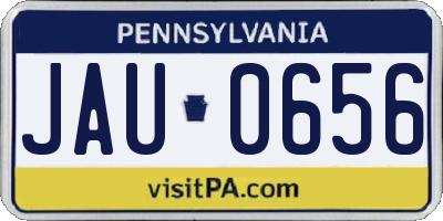 PA license plate JAU0656