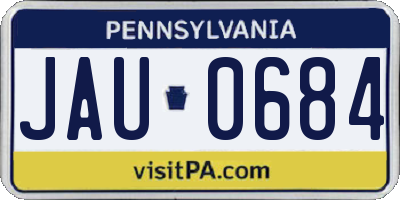 PA license plate JAU0684