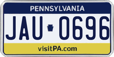 PA license plate JAU0696