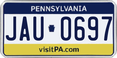 PA license plate JAU0697