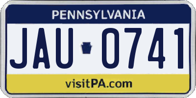 PA license plate JAU0741