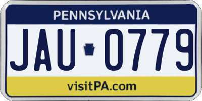 PA license plate JAU0779
