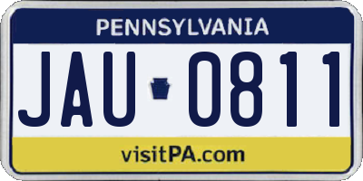 PA license plate JAU0811