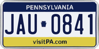 PA license plate JAU0841