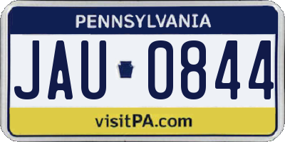 PA license plate JAU0844