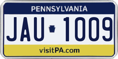 PA license plate JAU1009