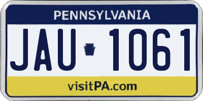 PA license plate JAU1061