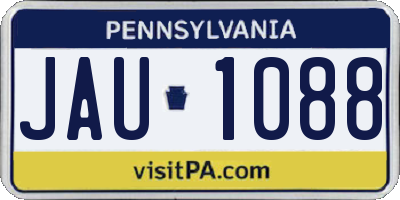 PA license plate JAU1088