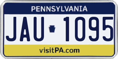 PA license plate JAU1095