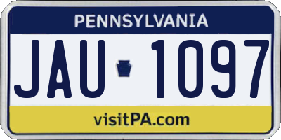 PA license plate JAU1097