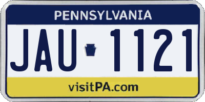 PA license plate JAU1121