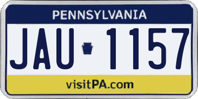 PA license plate JAU1157