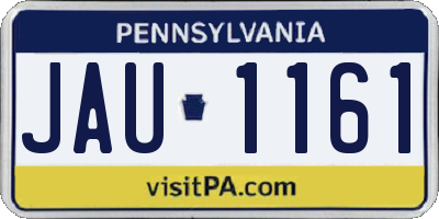 PA license plate JAU1161
