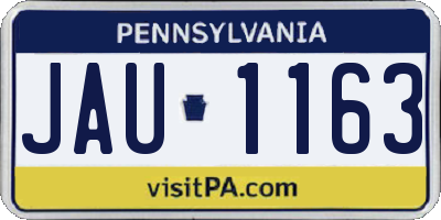 PA license plate JAU1163