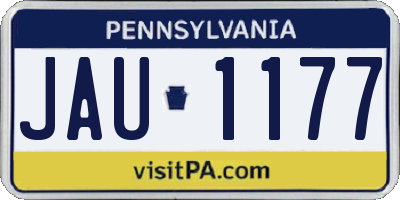 PA license plate JAU1177