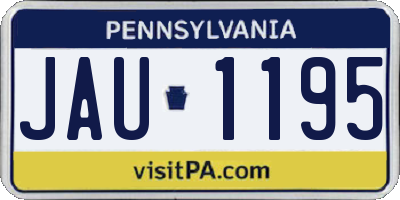 PA license plate JAU1195