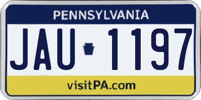 PA license plate JAU1197